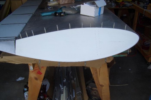 Trial fit for left wing tip