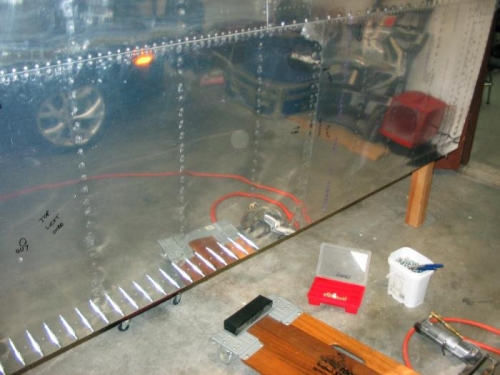 Started Left Trailing Edge Riveting
