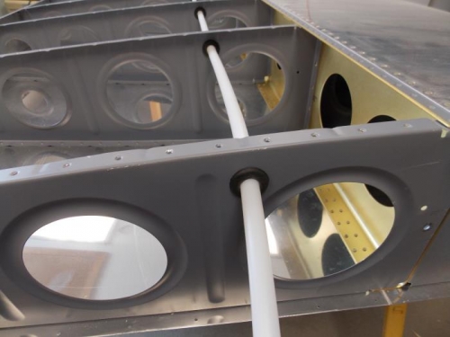 Close up of grommets and tube