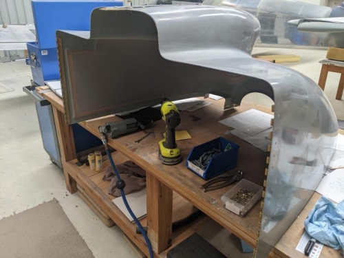 Side hinge sections are in place