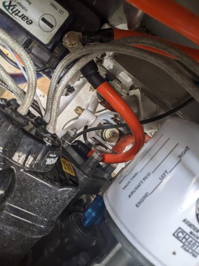 Engine earth cable installed