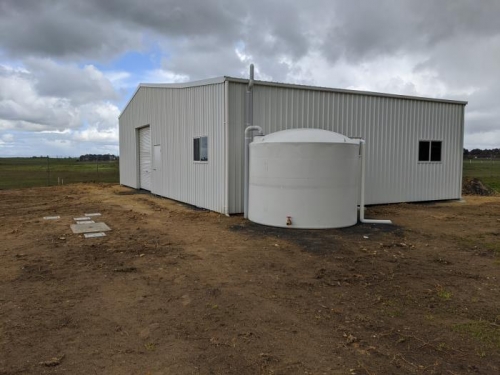 Rainwater tank is installed, and half full already