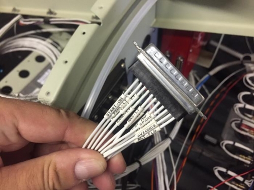 All switch wires get made off in this 25-pin D-Sub connector