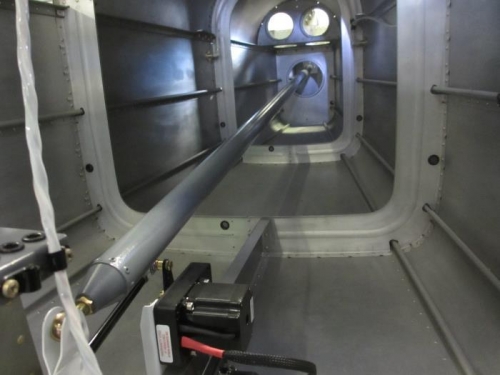 The aft elevator control rod, in place