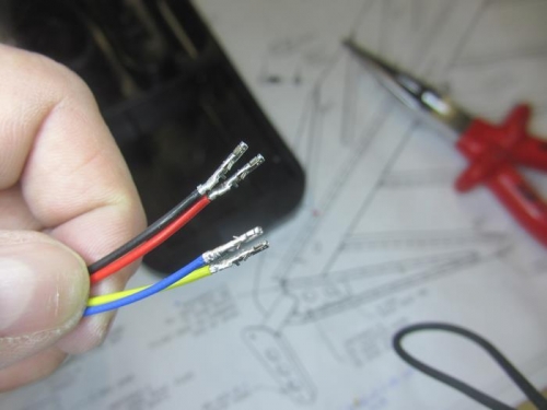 The tiny molex pins are a fiddly piece of work