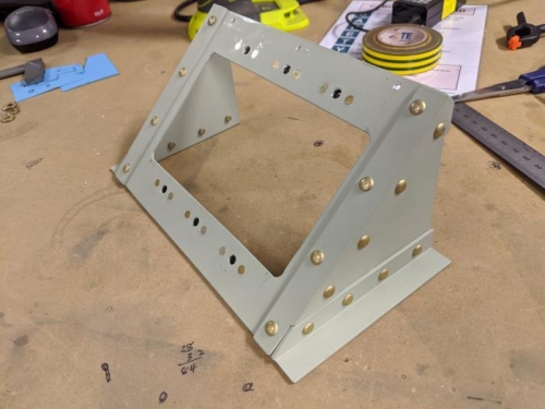 The oil cooler mounting bracket is taking shape