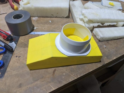 Foam block shaped and ready for fibreglass