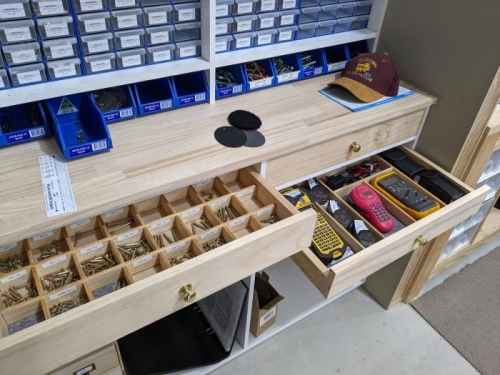 Storage drawers for all the small parts