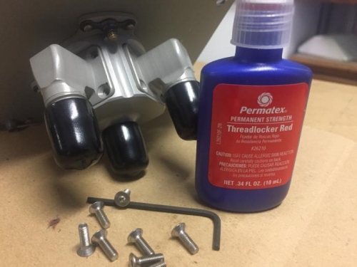 High strength threadlock applied to the screws that hold the inlet fittings to the valve body