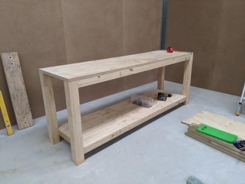 Started on a couple of basic, yet sturdy, work benches