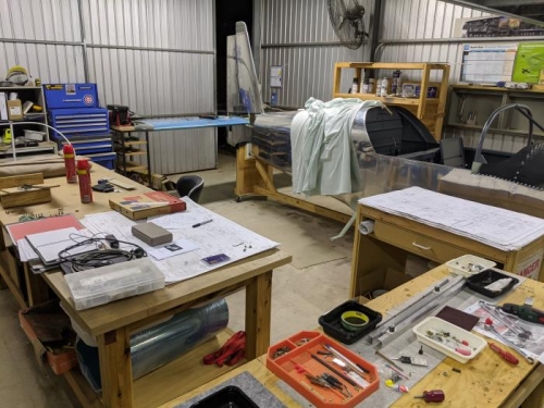 Rearranged the workshop so I can better assemble the empennage