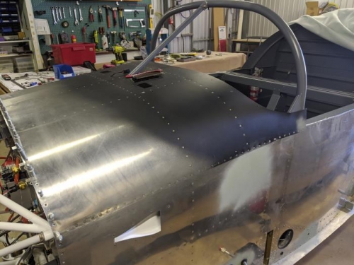 Forward top fuselage skin is now nearly finished