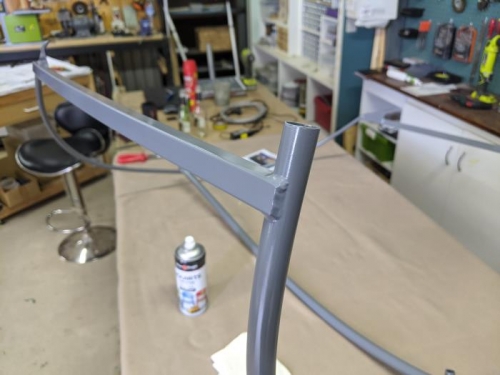 I used a rattle can to paint the canopy frame