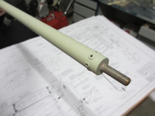 The smaller control rod, also finished and ready to paint