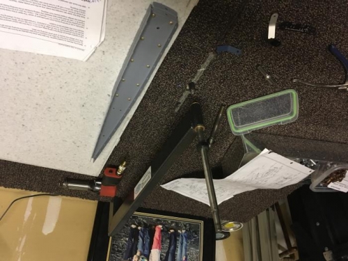 First rivets in the elevator!