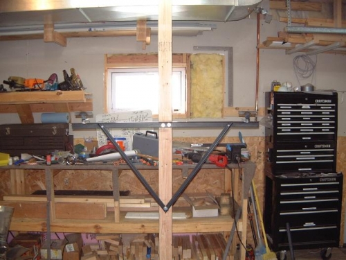 Tip post with supports welded on.