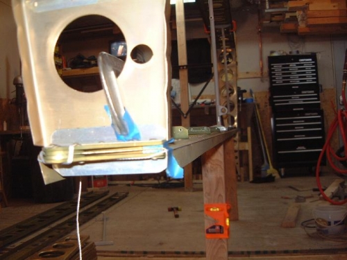 left wing level after 2x4 supports installed