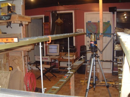 Leveling the main spar lengthwise