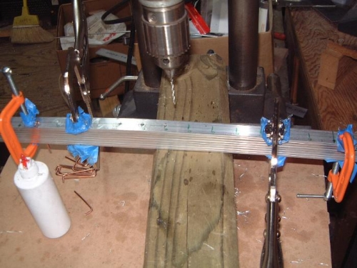 Match drilling the rear spar cap strips.