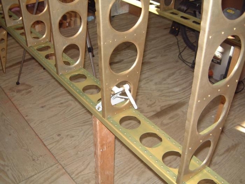 Aileron bell crank in place