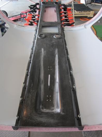 Overhead clecoed viewed by the rear