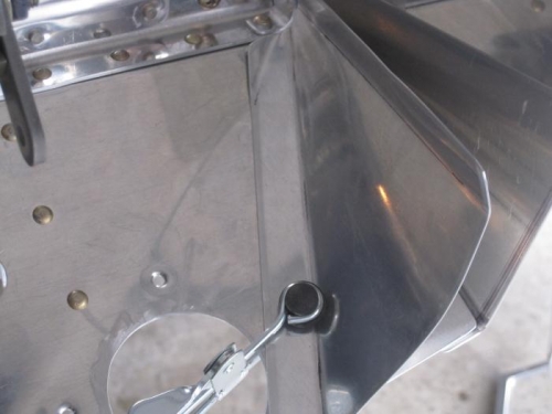Conical Gusset in process of being fitted and formed