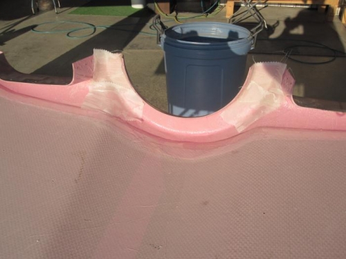 Fiberglass added to the backside of the top cowl