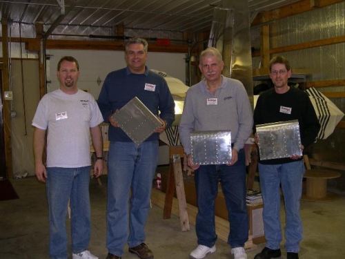 Troy, Walt, Bob (me), and Tom with our finished kits