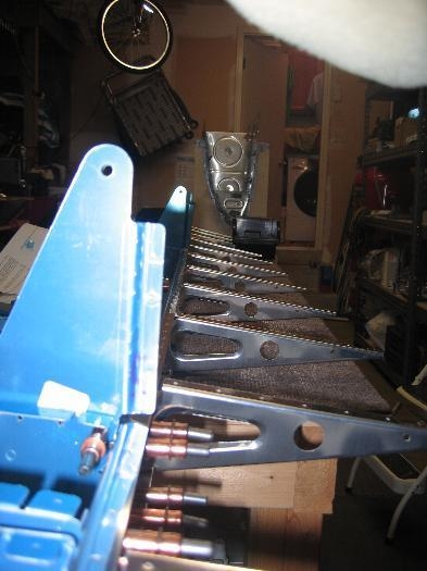 A shot down the length of the left flap spar