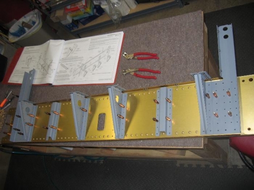 Parts all cleco'd on the aft center section bulkhead