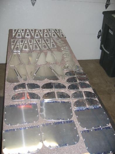 Flap parts all deburred and dimpled