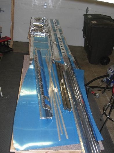 All the parts awaiting to be etched, alodined, and primed