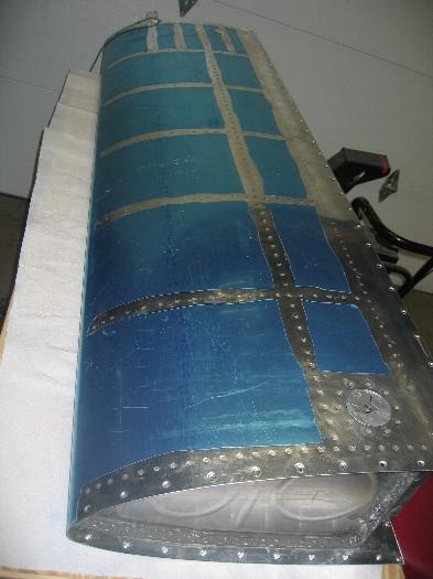 Left fuel tank with 30 gallons of water