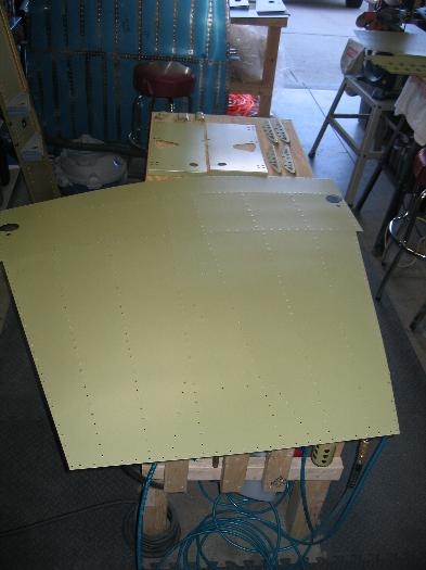 Primed forward fuselage parts