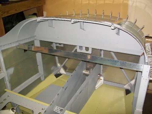 Upper fuselage assembly temporarily installed on fuselage