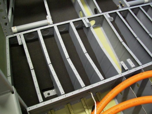 The left side of the rear seat area