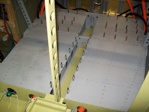 A view of the baggage floor from the rear