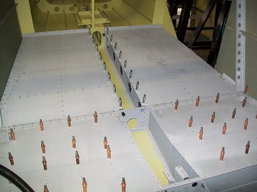 A view of the baggage area from the front