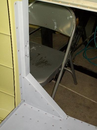 View of the baggage door channels from the inside
