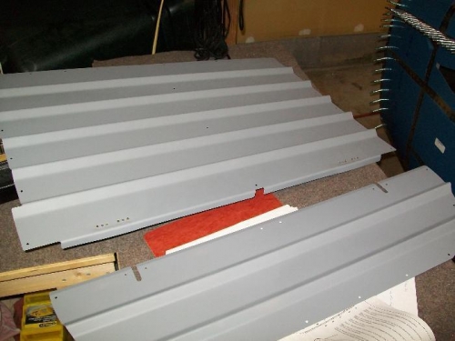 Baggage bulkheads primed and nutplates installed