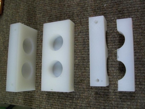 Rudder pedal bearing blocks