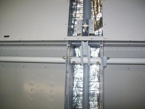 Flap crank and bushings installed