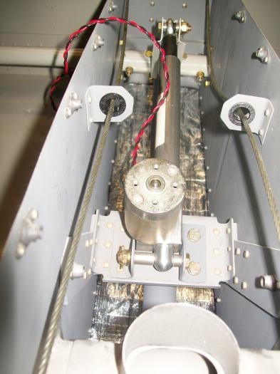 Flap motor assembly looking aft
