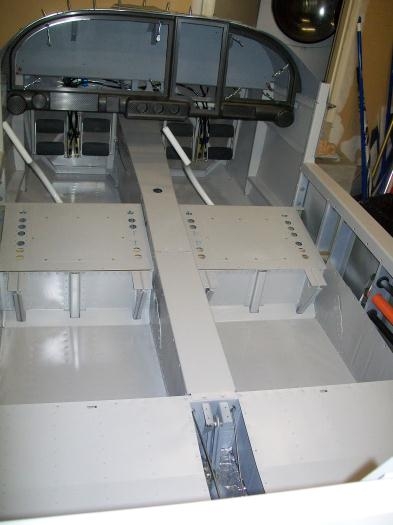 Tunnel and seat panels in place