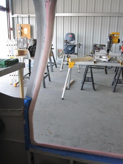 Inside the forward part of the right door