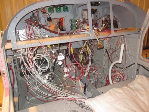 Still quite a few wires to run back through the fuselage