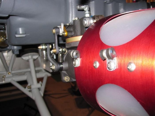 Another view of the Throttle and Mixture arms on the FM-200