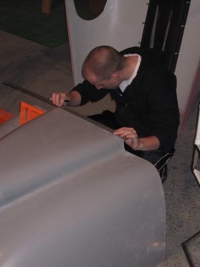 Brad measuring the centerline