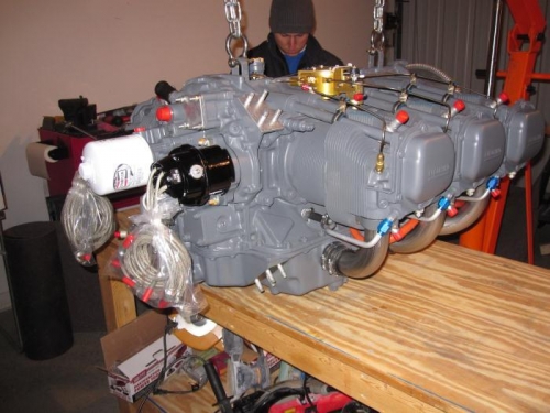 Rear view of the engine