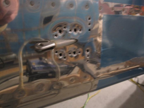 Rudder Farining Nutplate holes drilled and dimpled